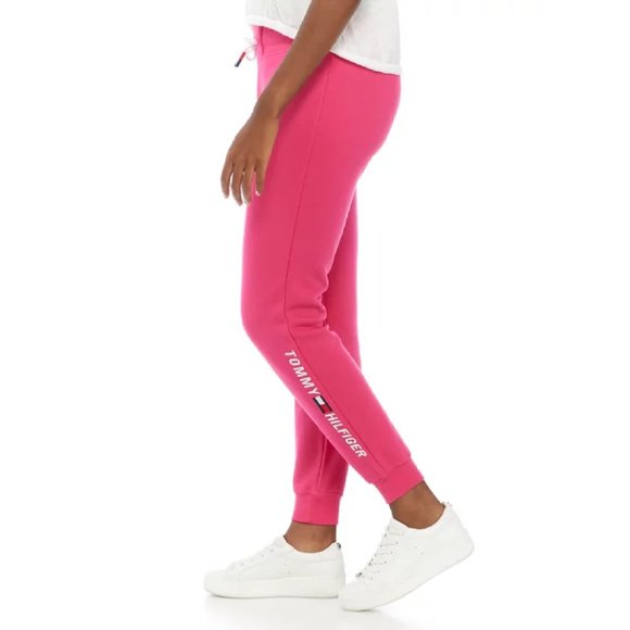 MAGENTA PINK Tommy Hilfiger Embroidered Logo Jogger Pants in Women's Size MEDIUM - Picture 2 of 3